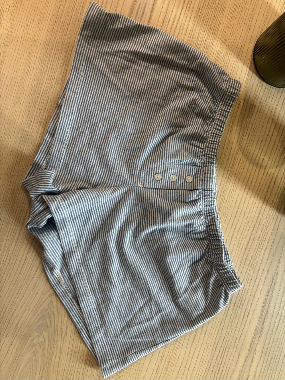 Brandy Melville Blue and White Striped Lounge Shorts
